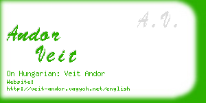 andor veit business card